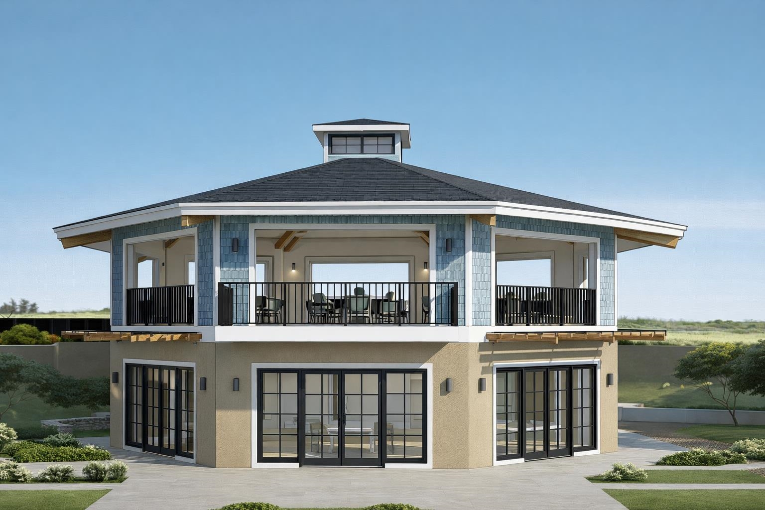 65 Lasker Lane Cotati, CA 94931 - Photo 4 of 8 Rear view of property featuring stucco siding and a balcony