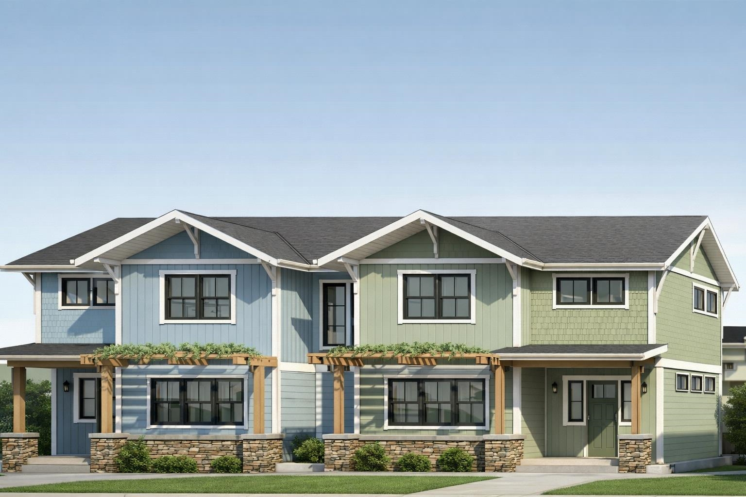 65 Lasker Lane Cotati, CA 94931 - Photo 5 of 8 Craftsman inspired home featuring covered porch, stone siding, roof with shingles, and a front lawn