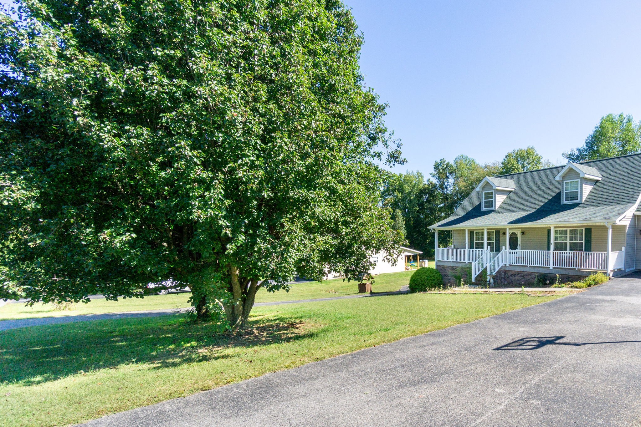 a view of house with a yard