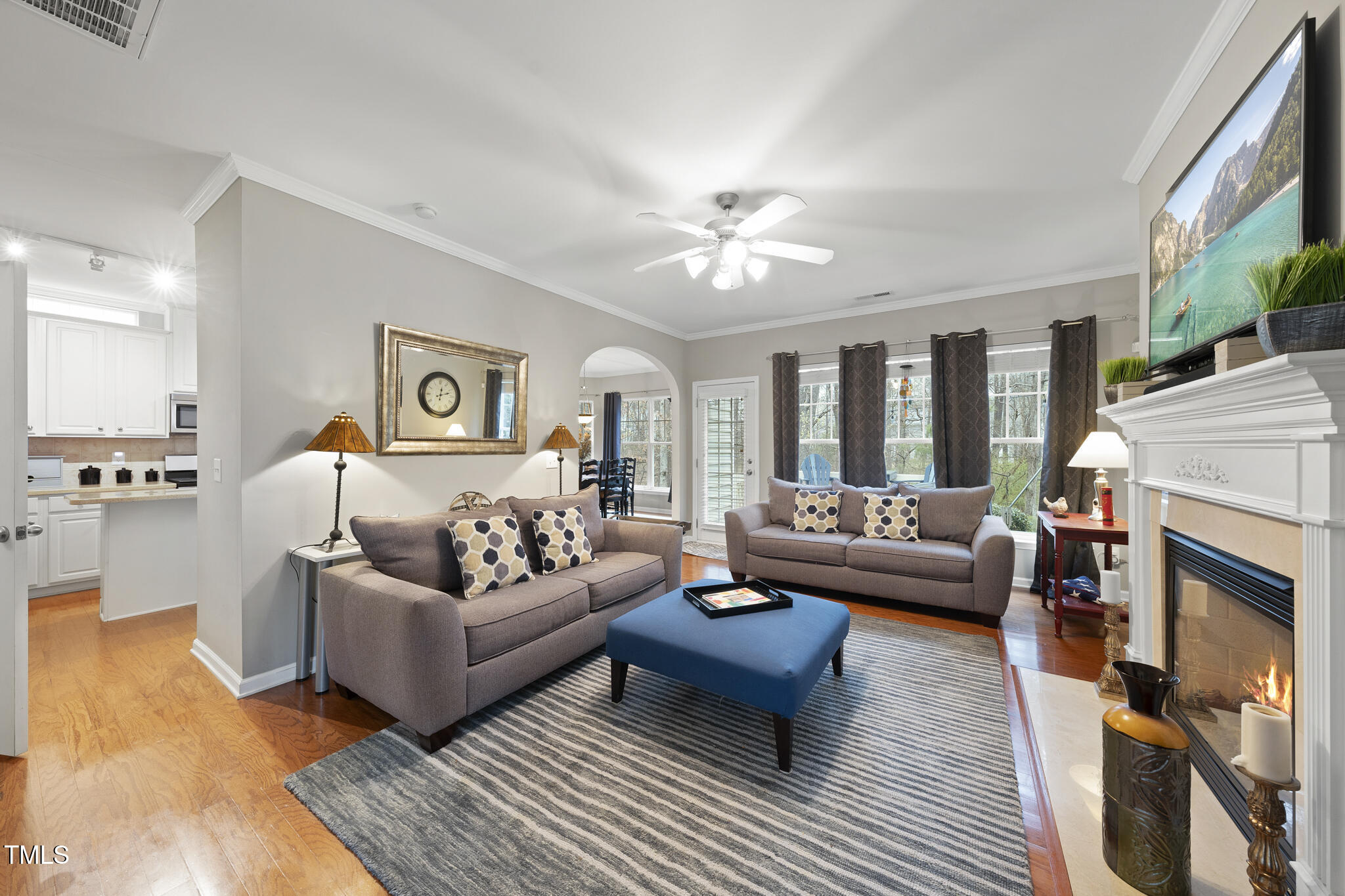 3419 Ranbir Drive Durham, NC 27713 - Photo 5 of 33 a living room with furniture fireplace and a table