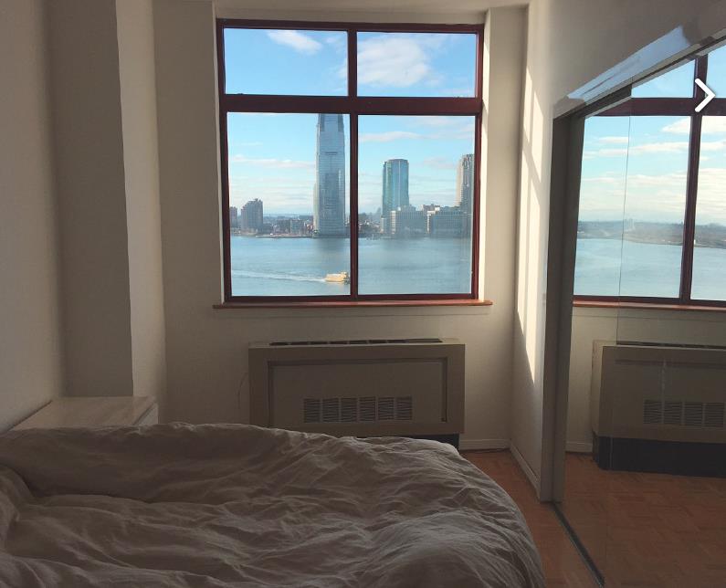 350 Albany Street, Unit 12C Manhattan, NY 10280 - Photo 4 of 6 a room that has a bed and a window