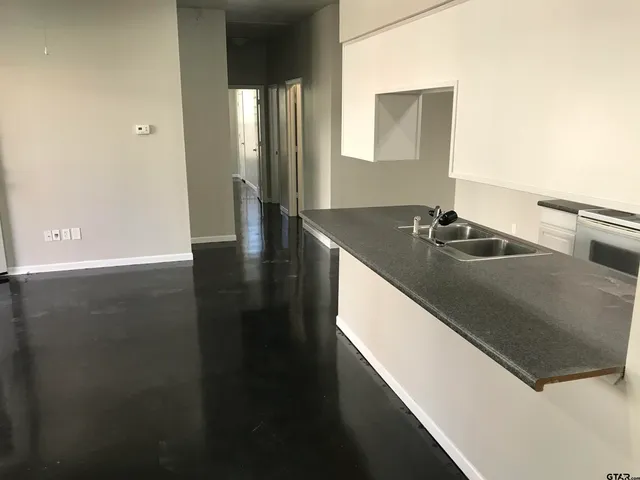 a kitchen with a sink and a window