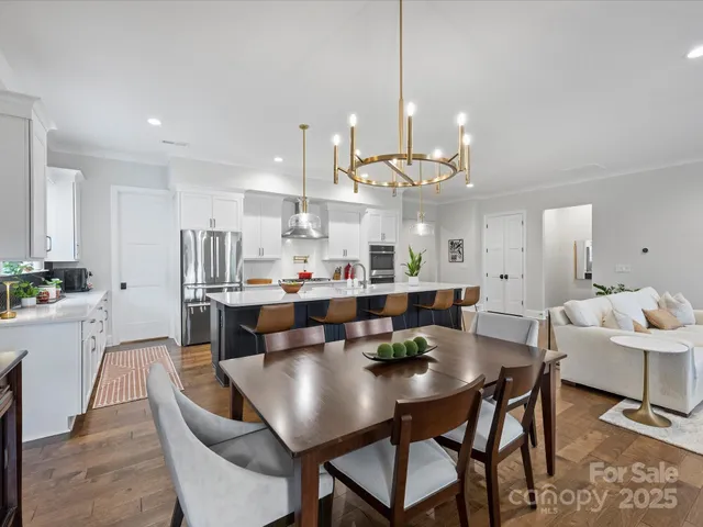 a view of a dining room and livingroom