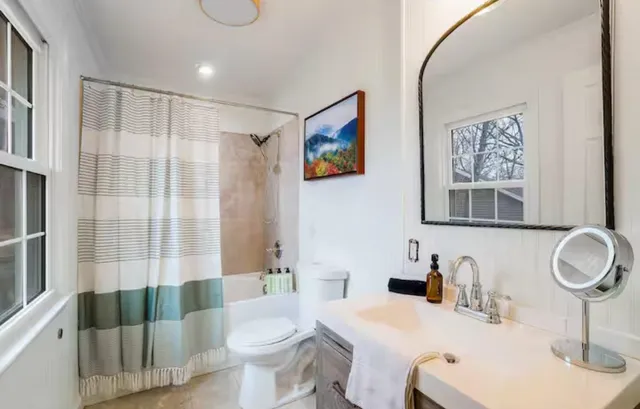 a view of a table and chairs in the patio