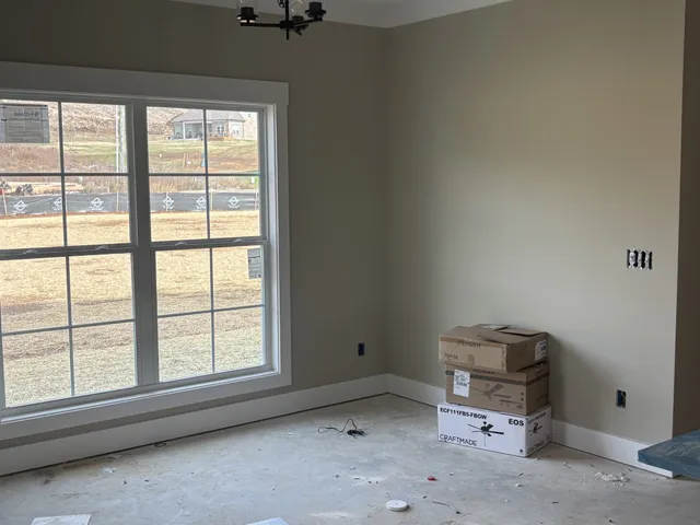 a living room with a fireplace