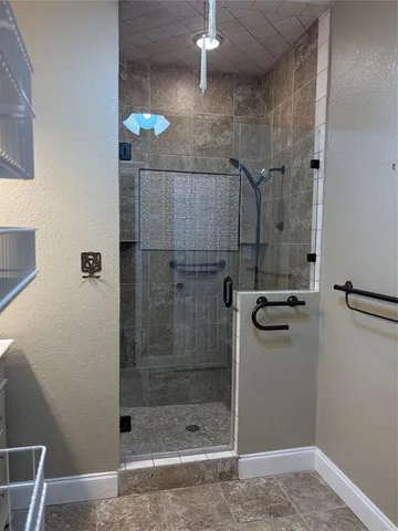 a bathroom with a shower