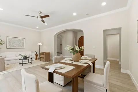 a living room with furniture
