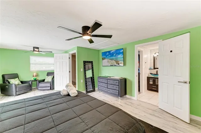 a view of a lake with a house