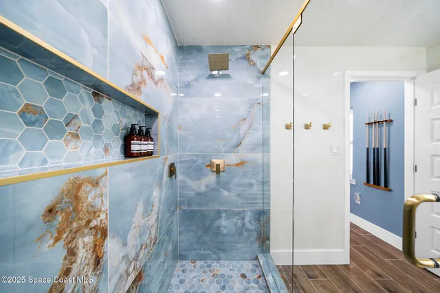 a bathroom with a shower