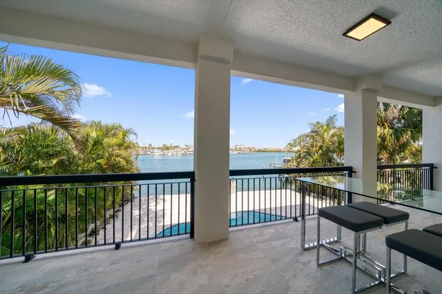 a view of a swimming pool with an outdoor space