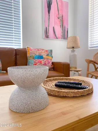 a living room with furniture and a couch