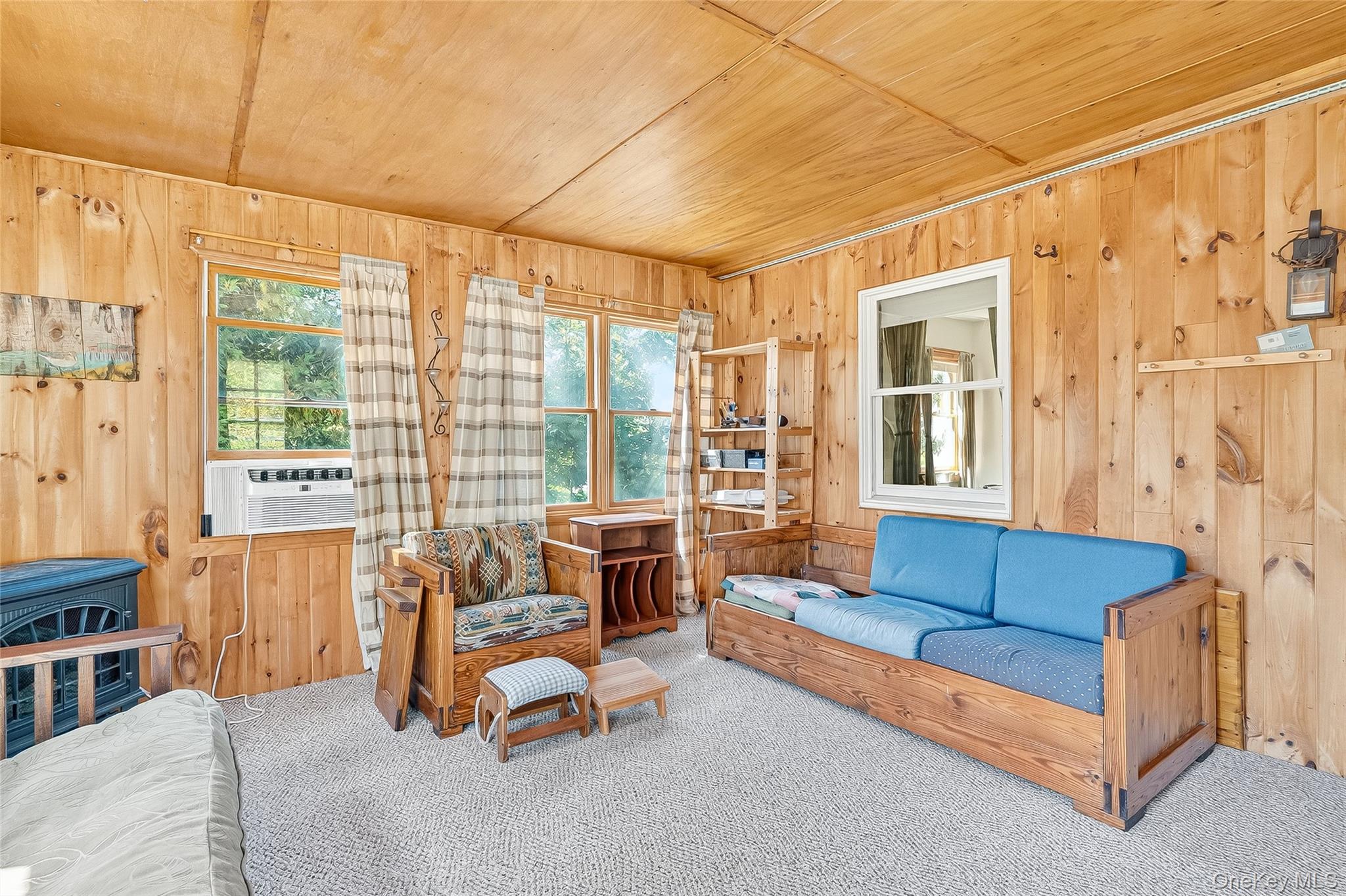 5 Orchard Road North Salem, NY 10509 - Photo 28 of 47 Carpeted living area with wooden walls and wood ceiling