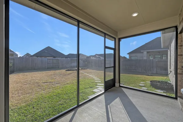 a view of an outdoor space and tv