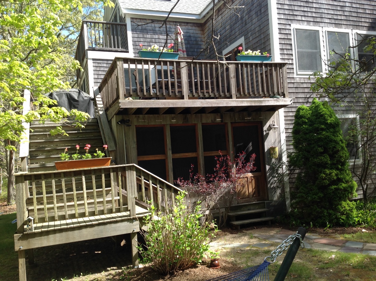 39 Tower Ridge Road Oak Bluffs, MA 02557 - Photo 3 of 33 Outside stairway connects first to second