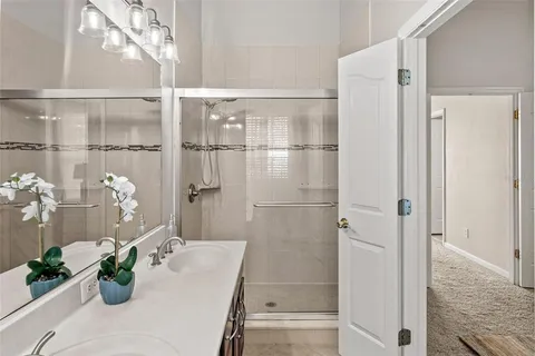 a bathroom with a shower