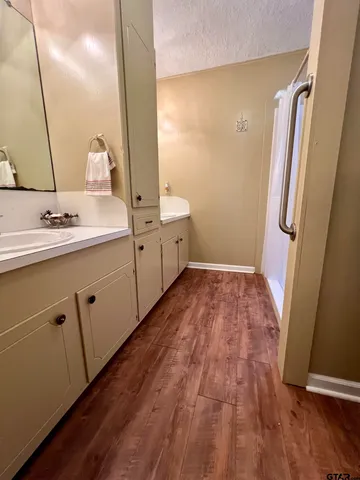 a bathroom with a shower