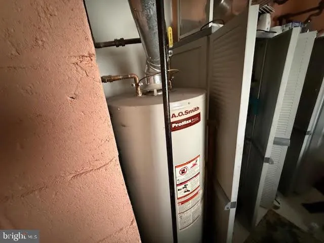 a close view of water heater room
