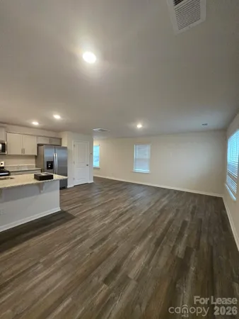 a view of kitchen and kitchen counter space