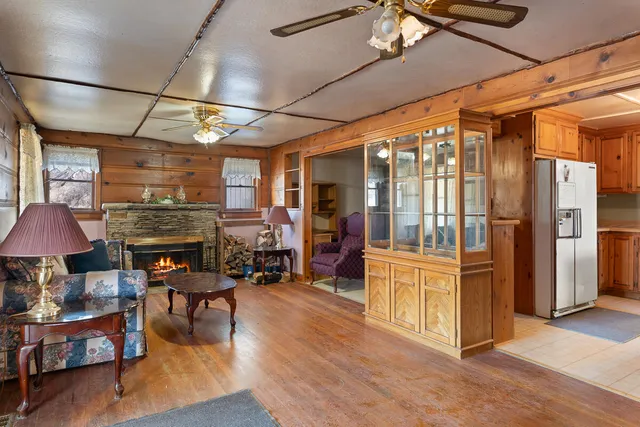 a room with cabinets