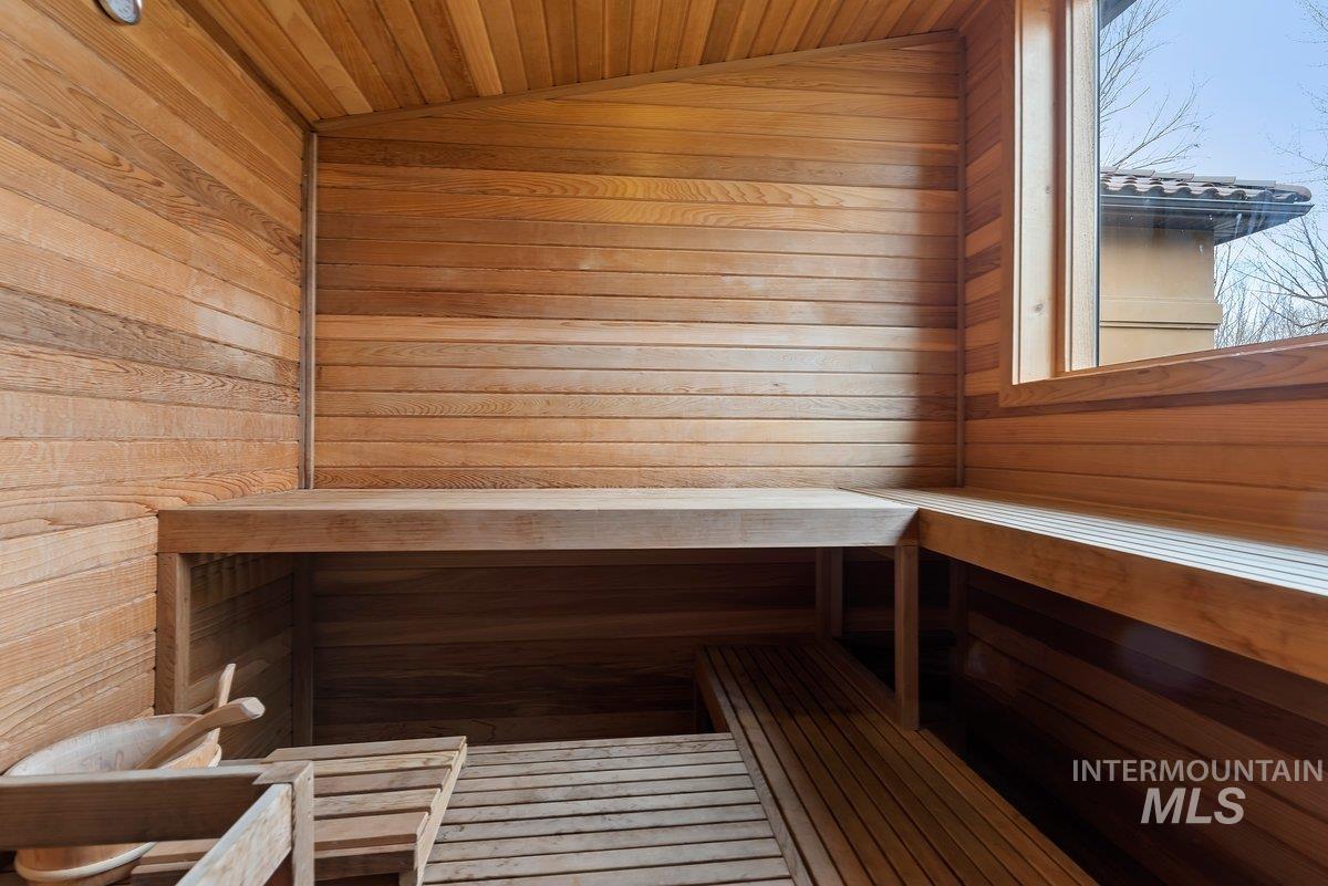 448 East Riversedge Lane Eagle, ID 83616 - Photo 25 of 50 Relaxing sauna / steam room with wood walls and wooden ceiling