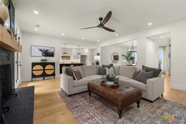 a living room with furniture