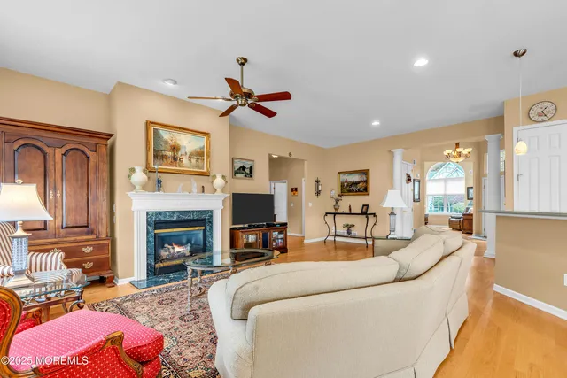 a bedroom with a bed and a view of walk in closet