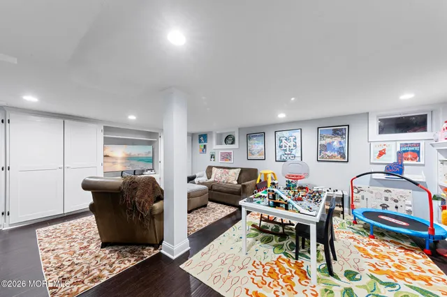 a living room with furniture and a couch