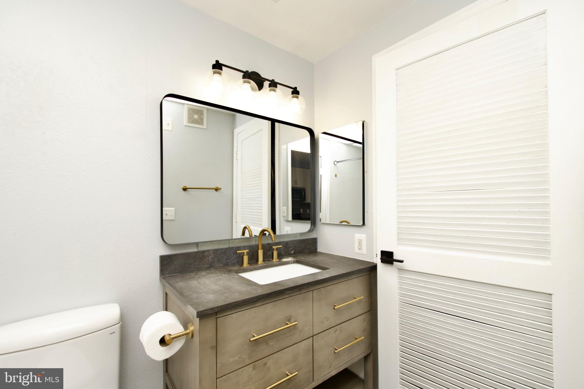 3003 Nicosh Circle, Unit 3106 Falls Church, VA 22042 - Photo 20 of 25 a bathroom with a sink a toilet and mirror