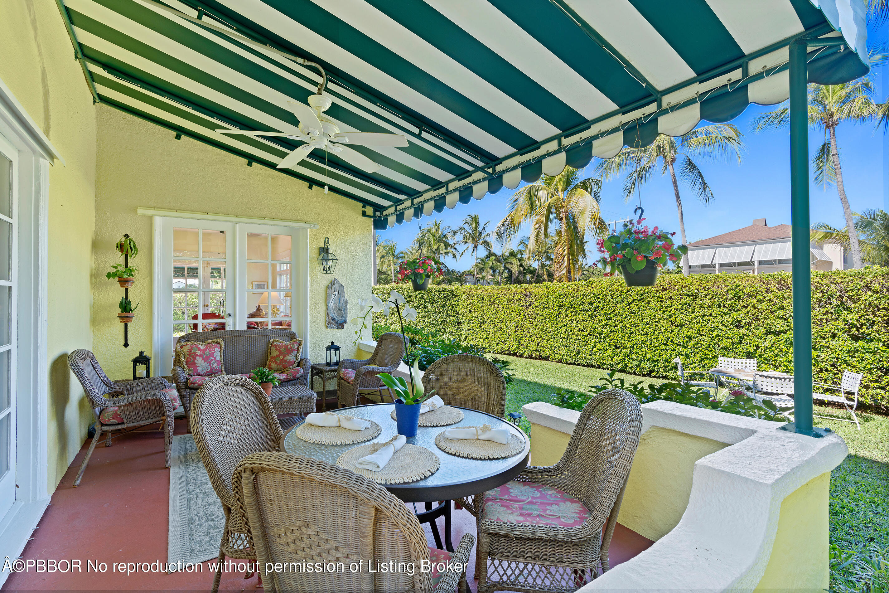 225 South County Road Palm Beach, FL 33480 - Photo 6 of 22 a outdoor living space with furniture and a garden