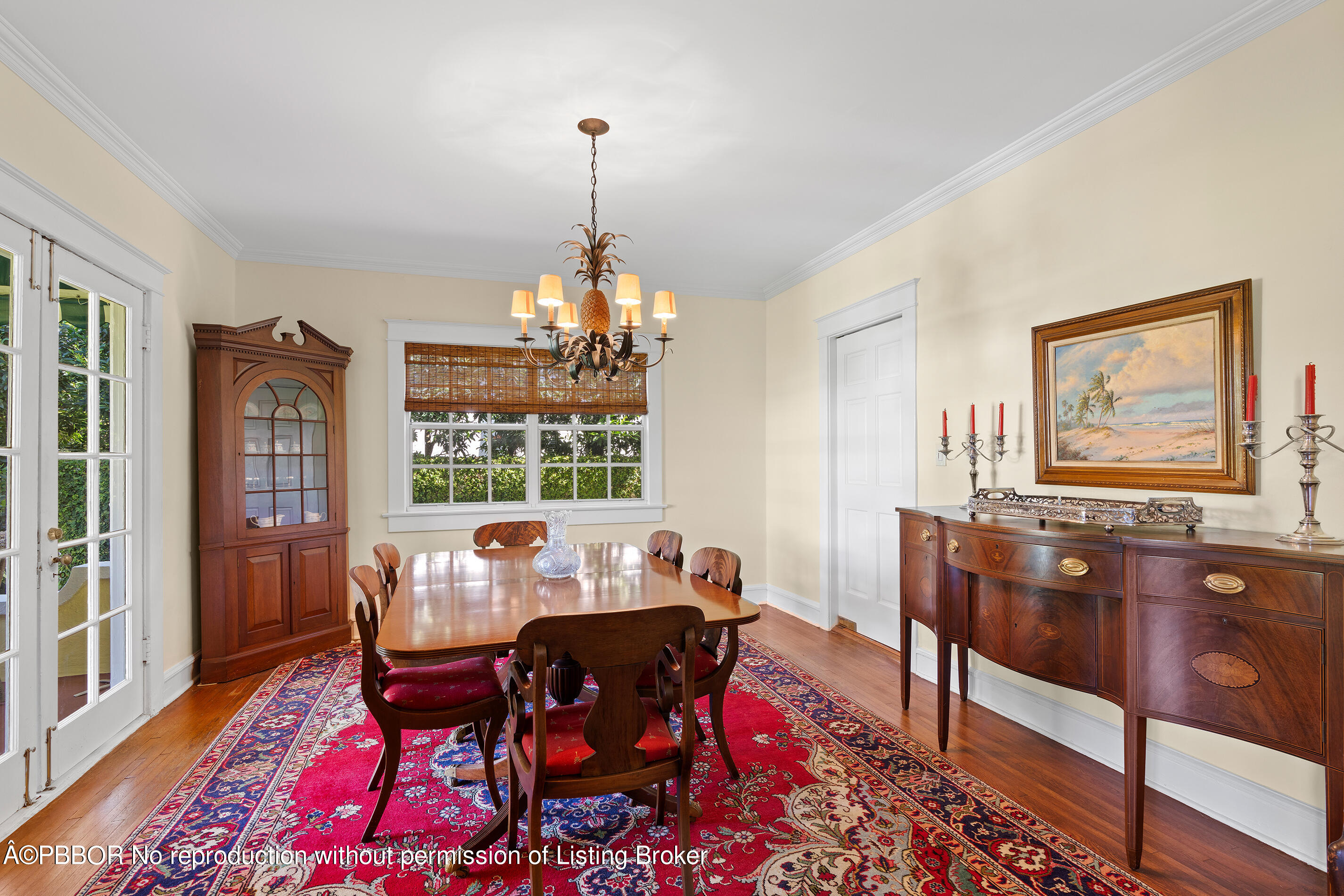 225 South County Road Palm Beach, FL 33480 - Photo 10 of 22 a view of a dining room with furniture window and wooden floor