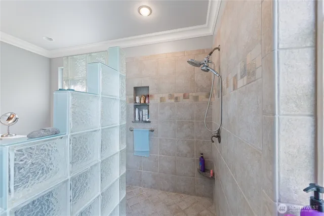 a bathroom with a shower