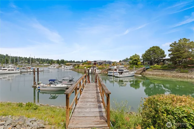 a view of a lake with outdoor space