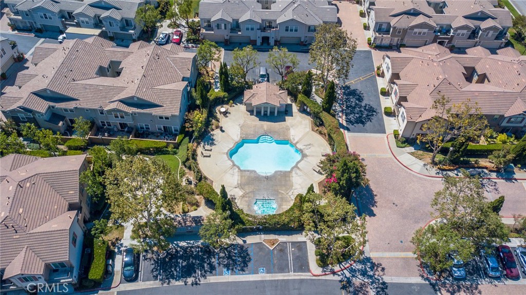 7331 Shelby Place, Unit 91 Rancho Cucamonga, CA 91739 - Photo 33 of 34 an aerial view of a house with a swimming pool outdoor seating and yard
