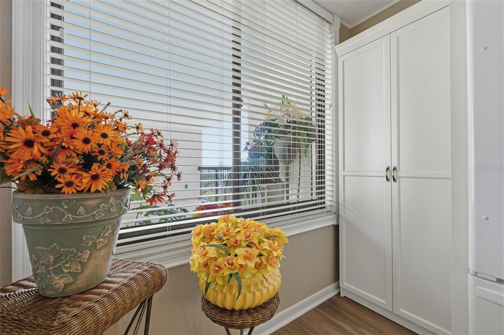 9425 Blind Pass Road, Unit 705 St. Pete Beach, FL 33706 - Photo 13 of 66 a view of a potted plant sitting in front of a door