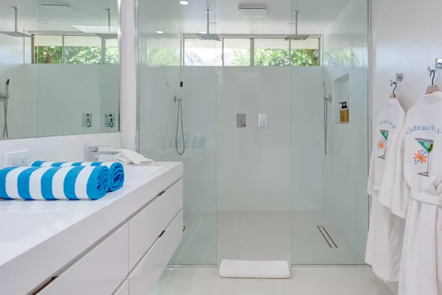 a bathroom with a shower