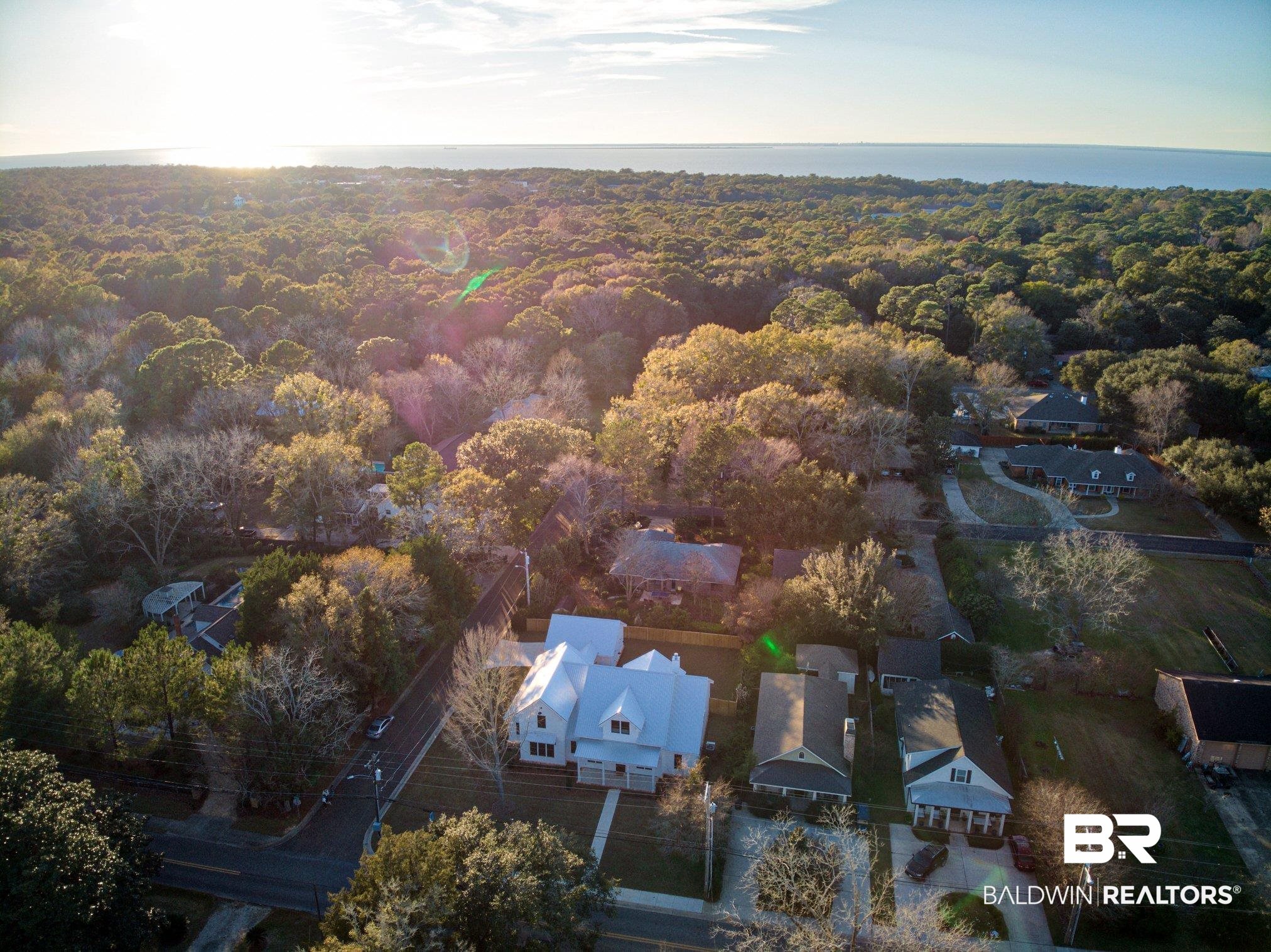 303 Simon Street Fairhope, AL 36532 - Photo 3 of 47 Aerial of Fairhope looking toward the Bay.