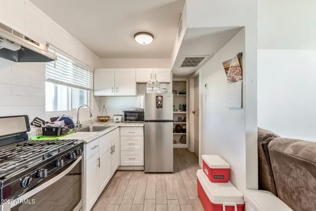 a living room with furniture