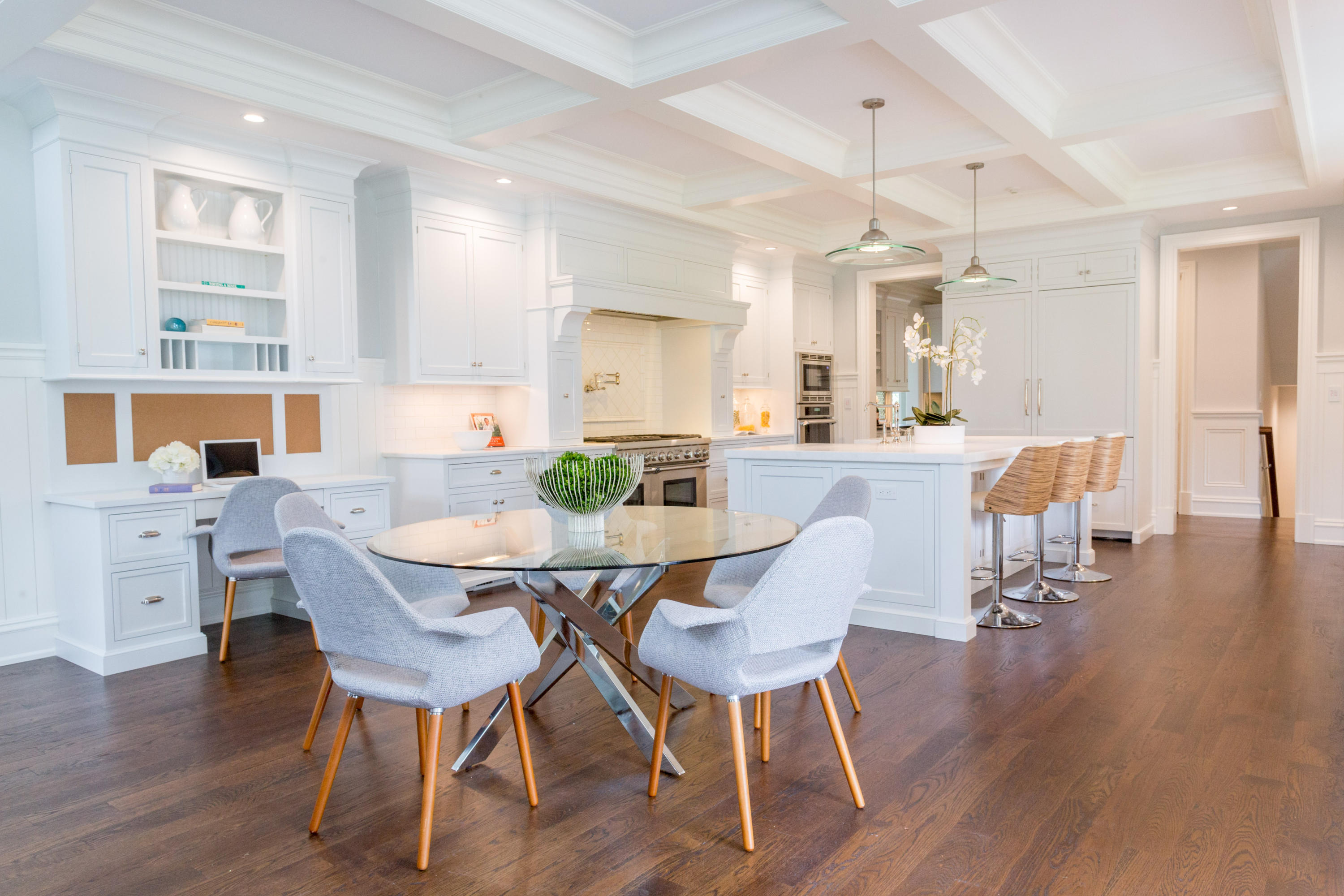 6 A Cross Road Darien, CT 06820 - Photo 11 of 24 a view of a dining room with furniture and wooden floor