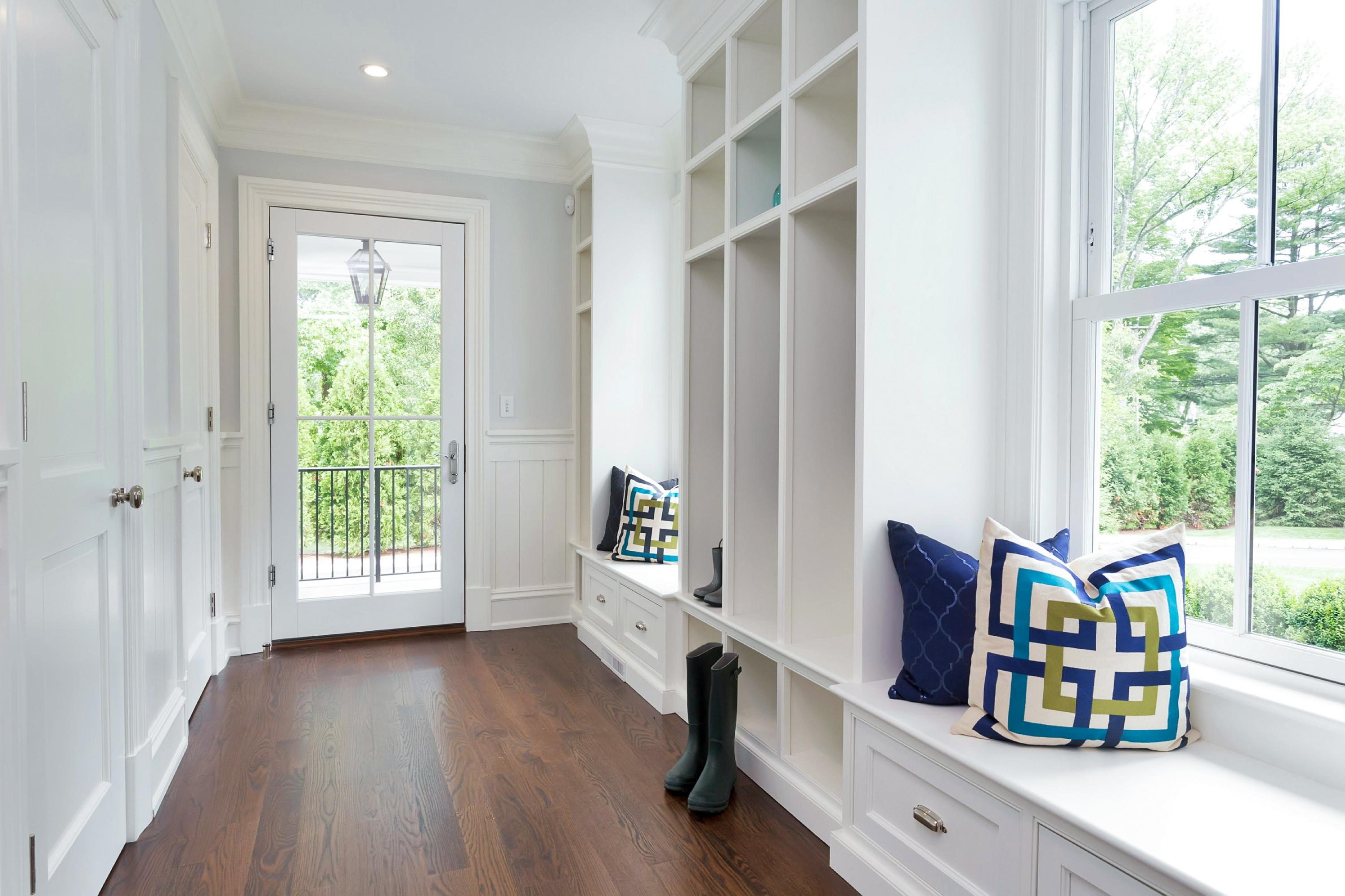 6 A Cross Road Darien, CT 06820 - Photo 14 of 24 a view of an empty room with wooden floor and windows