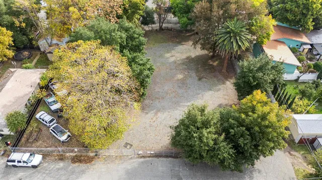 a view of road and trees