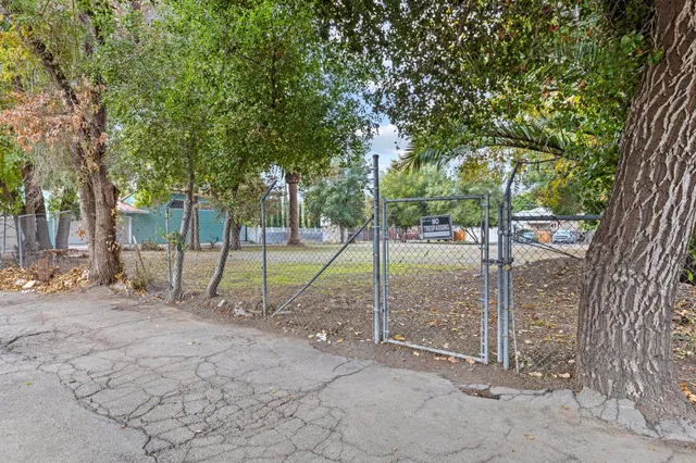 a view of a backyard