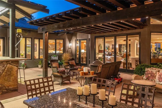 a view of a swimming pool with a yard