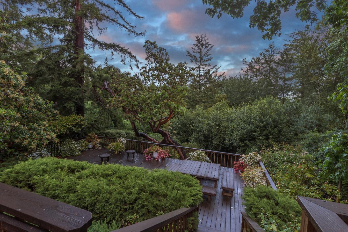 a view of deck and hardwood