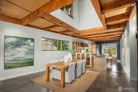 a view of living room and kitchen with furniture
