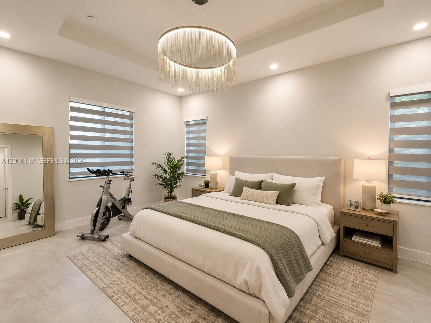 14531 Southwest 21st Street Miami, FL 33175 - Photo 23 of 25 a bedroom with a bed and a chandelier