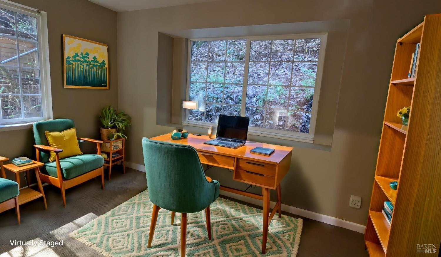 19026 Hidden Valley Road Guerneville, CA 95446 - Photo 20 of 23 a work room with furniture and a window