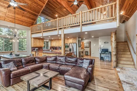 a living room with furniture