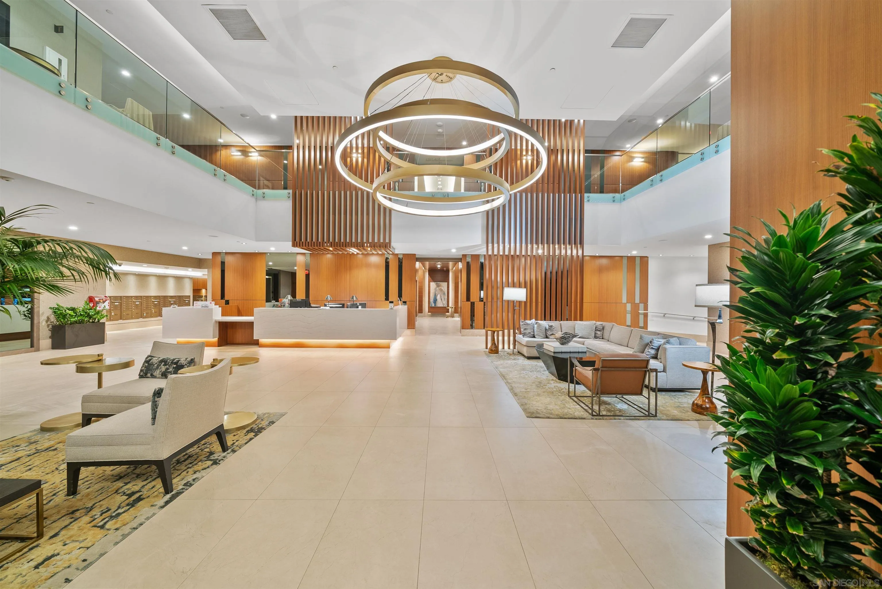 1388 Kettner Boulevard, Unit 3205 San Diego, CA 92101 - Photo 40 of 53 a view of a lobby with furniture and garden