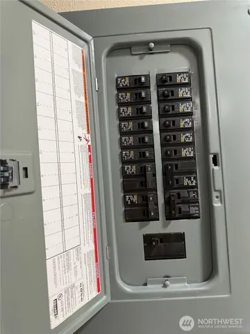 a close view of walk in closet and window