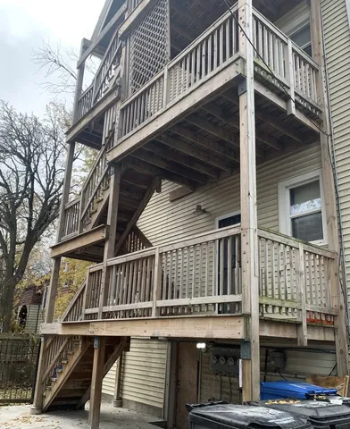 a view of a house with a deck